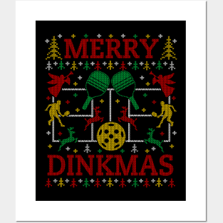 Merry Dinkmas Funny Pickleball Ugly Christmas Sweater Party Pickleball Christmas Gifts Posters and Art